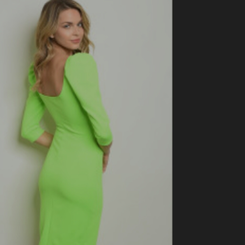 Neon Green. Dress Midi